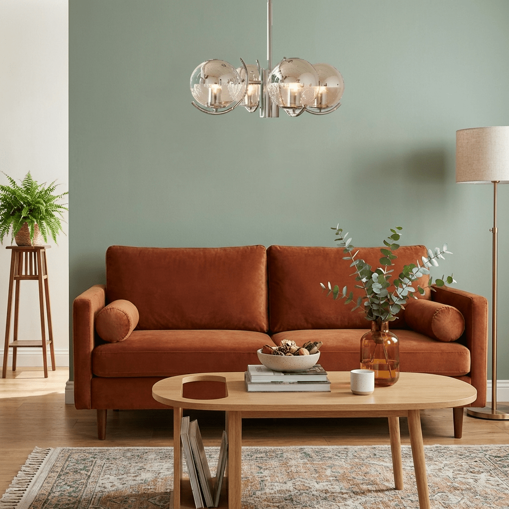 Retro Glass Chandelier | Wrought Iron and Glass Vintage Ceiling Lighting Fixture Chandeliers for modern home decor in 3 Head color