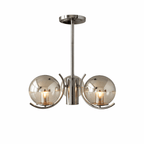 Retro Glass Chandelier | Wrought Iron and Glass Vintage Ceiling Lighting Fixture Chandeliers for modern home decor in 3 Head color