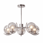 Retro Glass Chandelier | Wrought Iron and Glass Vintage Ceiling Lighting Fixture Chandeliers for modern home decor in 5 Head color