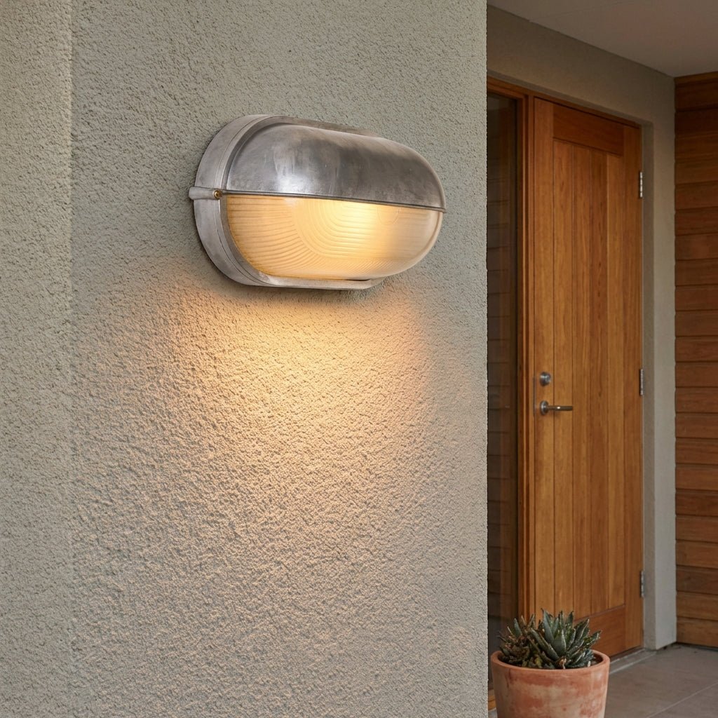 Retro Industrial Outdoor Wall Light | IP65 Waterproof Metal Glass Exterior Lamp Outdoor Lighting for modern home decor in Silver color