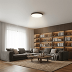 Round LED Flush Mount Ceiling Light | Ultra - Slim Iron Body with Acrylic Shade Ceiling Lights for modern home decor in Black color