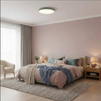 Round LED Flush Mount Ceiling Light | Ultra - Slim Iron Body with Acrylic Shade Ceiling Lights for modern home decor in Black color