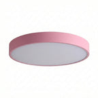 Round LED Flush Mount Ceiling Light | Ultra - Slim Iron Body with Acrylic Shade Ceiling Lights for modern home decor in Pink color