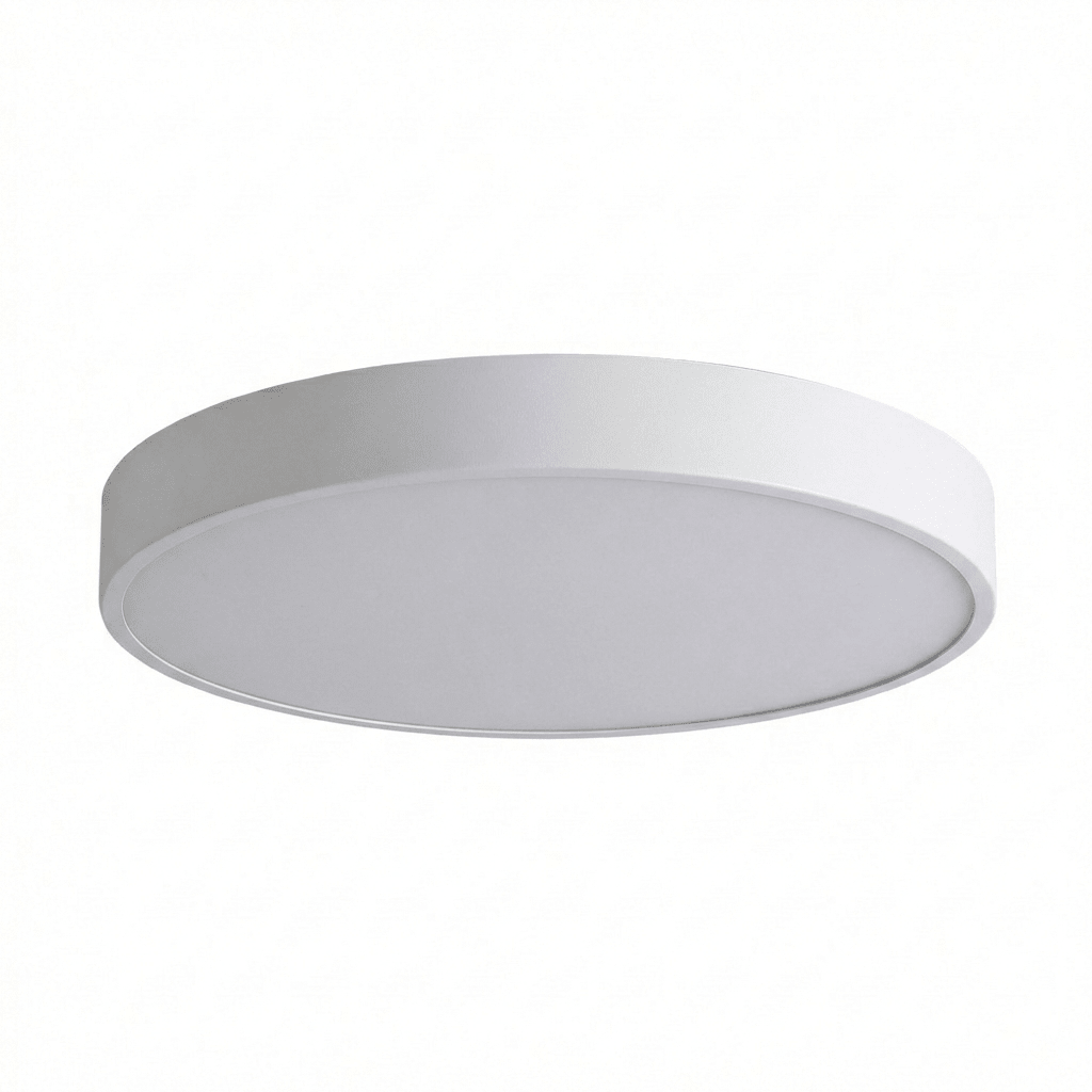 Round LED Flush Mount Ceiling Light | Ultra - Slim Iron Body with Acrylic Shade Ceiling Lights for modern home decor in White color