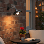 Timeless Outdoor Wall Lantern | Industrial Gooseneck Iron LED Wall Sconce with Bowl Shade Outdoor Lighting for modern home decor in Antique Silver color