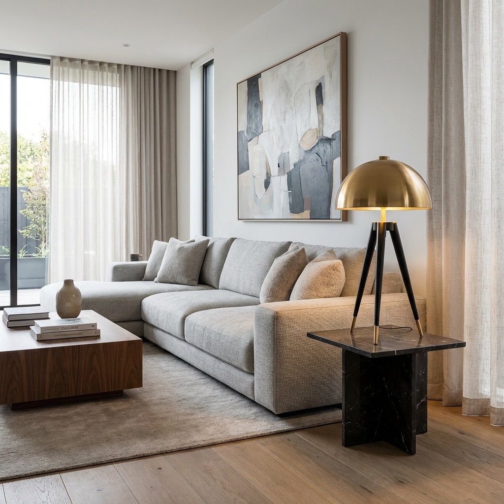 Tripod Floor Lamp | Nordic Mushroom Shade Standing Lamp for Living Room & Bedroom Floor Lamps for modern home decor in Short (65cm) color