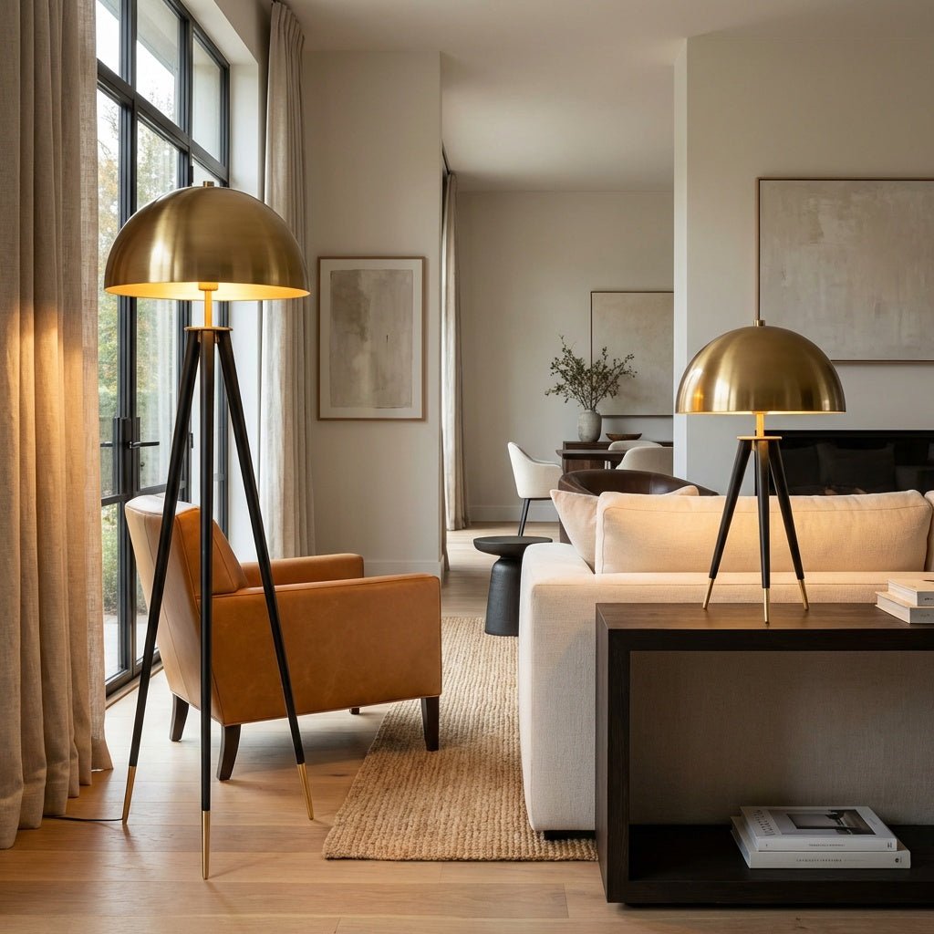 Tripod Floor Lamp | Nordic Mushroom Shade Standing Lamp for Living Room & Bedroom Floor Lamps for modern home decor in Short (65cm) color