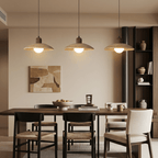 Wabi - Sabi Walnut Pendant Light | Minimalist Iron & Wood Finish | Japanese Indoor Decor Pendant Lights for modern home decor in Dark color