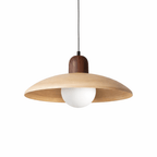 Wabi - Sabi Walnut Pendant Light | Minimalist Iron & Wood Finish | Japanese Indoor Decor Pendant Lights for modern home decor in Natural color