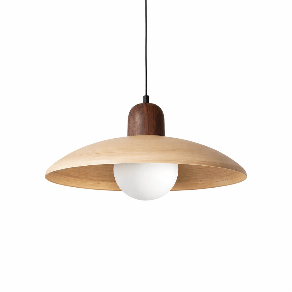 Wabi - Sabi Walnut Pendant Light | Minimalist Iron & Wood Finish | Japanese Indoor Decor Pendant Lights for modern home decor in Natural color