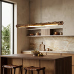 Wabi - Sabi Wooden LED Chandelier | Rustic Minimalist Dining Room Pendant Light Chandeliers for modern home decor in 80cm color