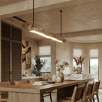 Wabi - Sabi Wooden LED Chandelier | Rustic Minimalist Dining Room Pendant Light Chandeliers for modern home decor in 80cm color
