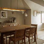 Wabi - Sabi Wooden LED Chandelier | Rustic Minimalist Dining Room Pendant Light Chandeliers for modern home decor in 80cm color